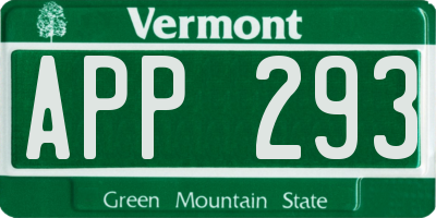 VT license plate APP293