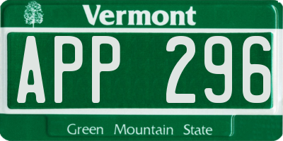 VT license plate APP296