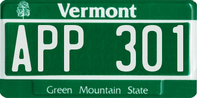 VT license plate APP301