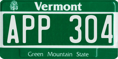 VT license plate APP304