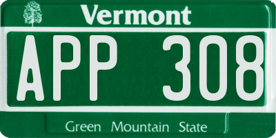 VT license plate APP308
