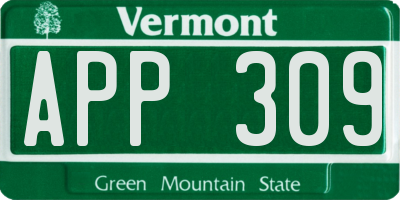 VT license plate APP309