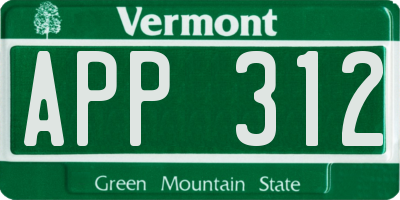 VT license plate APP312