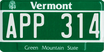 VT license plate APP314