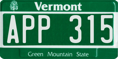 VT license plate APP315