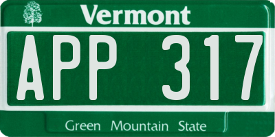 VT license plate APP317
