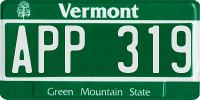 VT license plate APP319