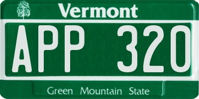 VT license plate APP320
