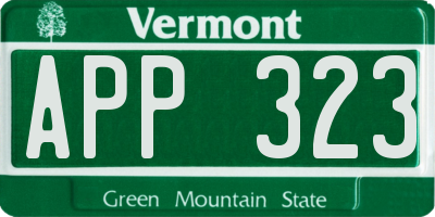 VT license plate APP323