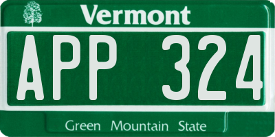 VT license plate APP324