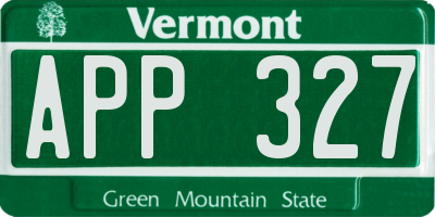 VT license plate APP327