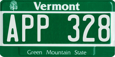 VT license plate APP328