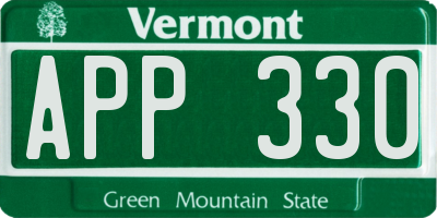 VT license plate APP330
