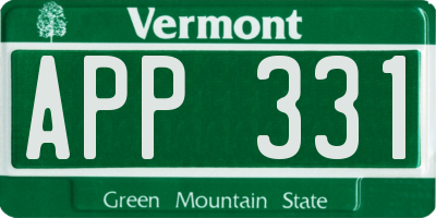 VT license plate APP331