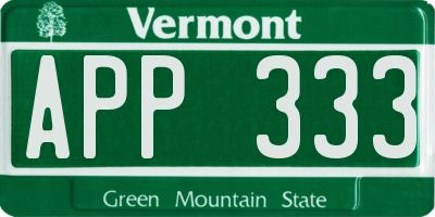 VT license plate APP333