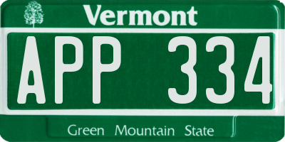 VT license plate APP334