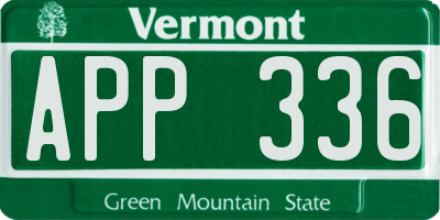 VT license plate APP336