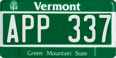 VT license plate APP337