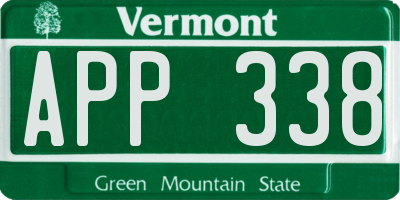 VT license plate APP338