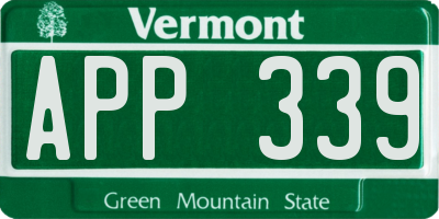 VT license plate APP339
