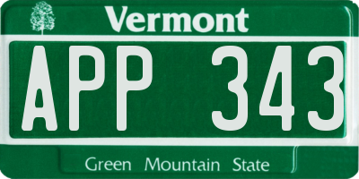 VT license plate APP343