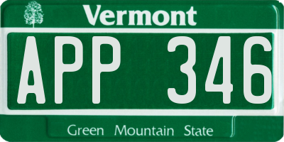 VT license plate APP346