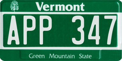 VT license plate APP347