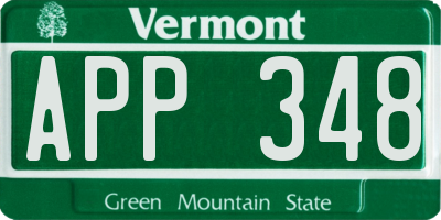 VT license plate APP348