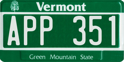 VT license plate APP351