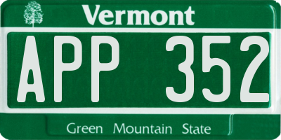VT license plate APP352