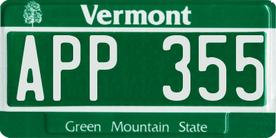VT license plate APP355