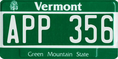 VT license plate APP356