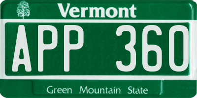 VT license plate APP360