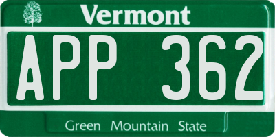 VT license plate APP362