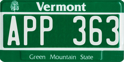 VT license plate APP363
