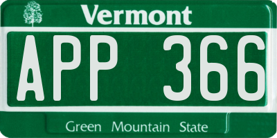 VT license plate APP366
