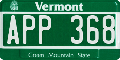 VT license plate APP368