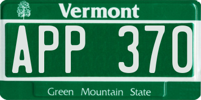 VT license plate APP370