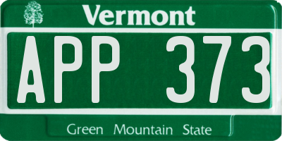 VT license plate APP373