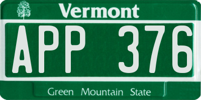 VT license plate APP376