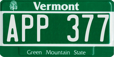 VT license plate APP377