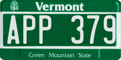 VT license plate APP379