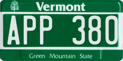 VT license plate APP380