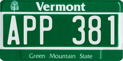 VT license plate APP381