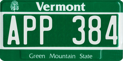 VT license plate APP384