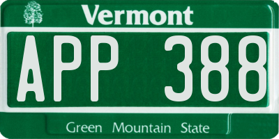 VT license plate APP388