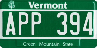 VT license plate APP394