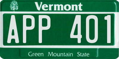 VT license plate APP401