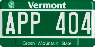 VT license plate APP404
