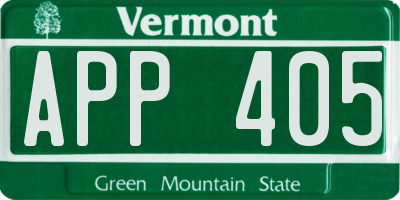 VT license plate APP405